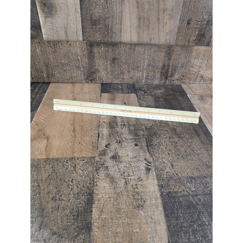 Ridgway's 46-1302 Vintage Triangular Architect Scale Ruler 12 Inch Wood Core